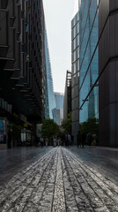 Fototapeta premium Tall Blue Skyscrapers in London England