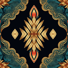 Traditional Thai Kanok fabric pattern. Luxury ornate elegant Thai style. Print design for fabric texture textile wallpaper background backdrop.