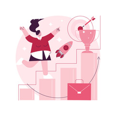 Ambition abstract concept vector illustration. Business ambition, determination, setting big goal, making fast career, self-confident, getting what you want, desire for success abstract metaphor.
