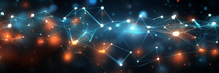 digital data connection and particles abstract background