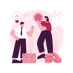 Angel investor abstract concept vector illustration. Startup financial support, business startup professional advice help, fundraising, online crowdfunding, investment capital abstract metaphor.