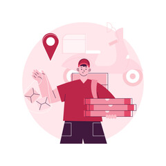 Food delivery abstract concept vector illustration. Products shipping during coronavirus, safe shopping, self-isolation servies, online order, stay home, social distancing abstract metaphor.