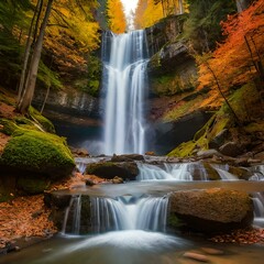 waterfall in autumn Generated by ai