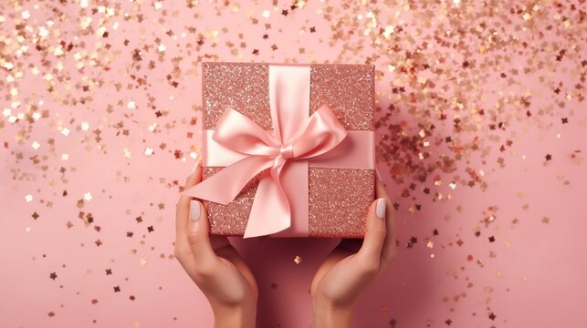 Realistic Decorative Bow Gift Ribbon Gift Box Isolated Pink Background  Stock Photo by ©CheersGroup 615352402