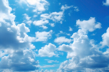 Obraz premium sunny blue sky with fluffy white clouds.