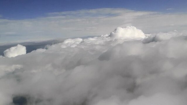 Airplane POV above the clouds, full HD footage