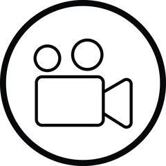 Video camera icon. Cinema camera icon. Film camera, Movie camera icon. logo isolated sign symbol - high quality black style