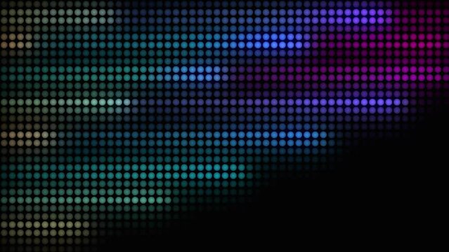 gradient glowing light rays with dots pattern imprint overlay. Modern digital colorful bright shiny animation.