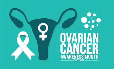 September is National Ovarian Cancer Awareness Month background template. Holiday concept. background, banner, placard, card, and poster design template with text inscription and standard color.