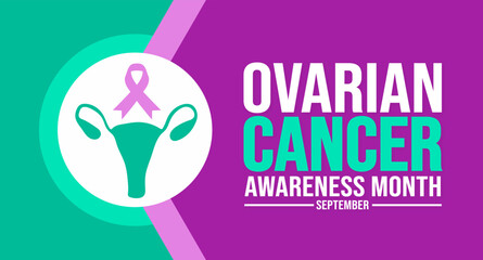 September is National Ovarian Cancer Awareness Month background template. Holiday concept. background, banner, placard, card, and poster design template with text inscription and standard color.