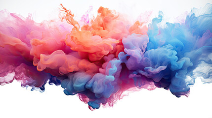 Fototapeta premium Bright watercolor rainbow stain drips. Abstract illustration on a white background. Banner for text, grunge element for decoration