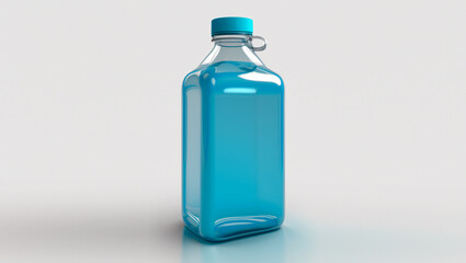 blue bottle mockup, 3D, artwork, white background