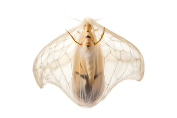 Butterfly cocoon hanging isolated on a transparent background