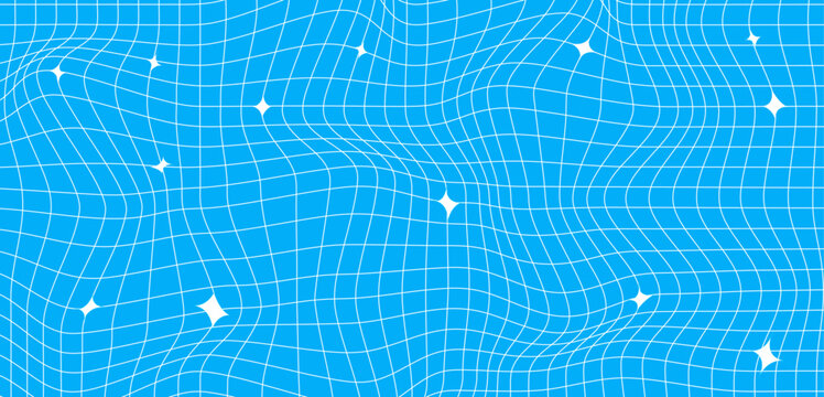 Pool background with waves. Surface of blue swimming pool. Water sunlight glasses effect. Vector illustration of underwater basic texture. Top view of azure water.