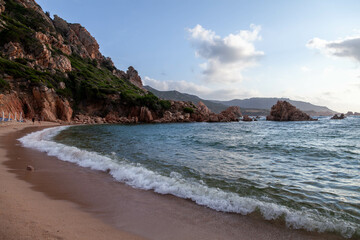 Fototapeta na wymiar Li cossi beach in Costa Paradiso Sardinia