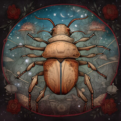 red and green beetle