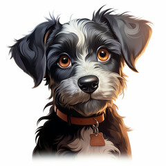 cute, fun and cute dog illustration, sticker, cartoon, white background, t-shirt design, Generative AI