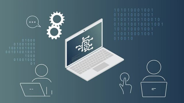 Challenges with Cryptocurrency Abstract Animated Illustration as MP4 File