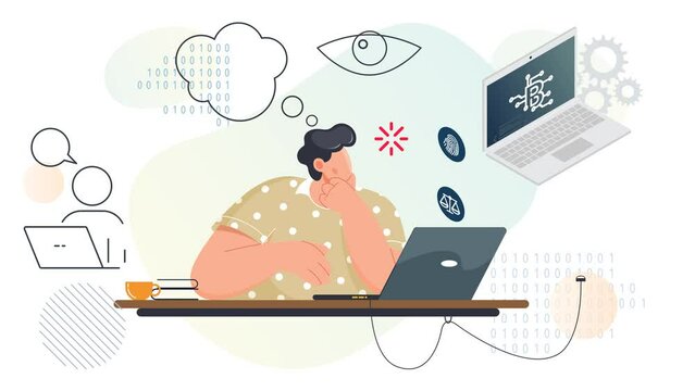 Challenges with Cryptocurrency Abstract Animated Illustration as MP4 File