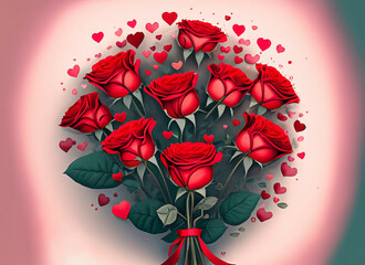 Red rose bouquet with gift tag