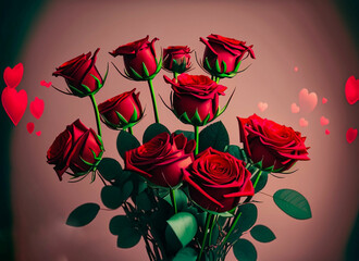 Red rose bouquet with gift tag