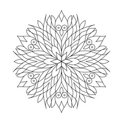 Isolated simple floral mandala. Vector ornamental illustration.