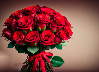 Red rose bouquet with gift tag