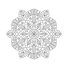 Isolated simple floral mandala. Vector ornamental illustration.
