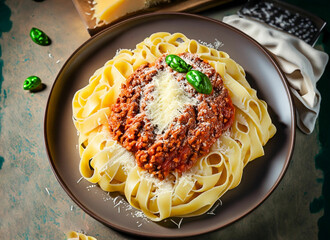 Buffet table scene of take out or delivery foods.