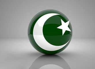 The flag of Pakistan is in the shape of a ball