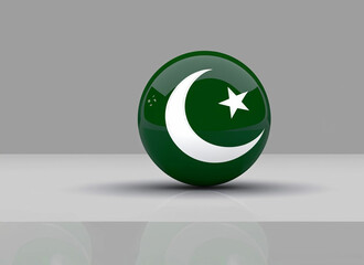 The flag of Pakistan is in the shape of a ball