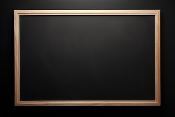 Illustration of an empty wooden frame hanging on a wall, Generative AI