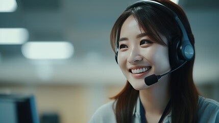 asian call center operator. generative AI