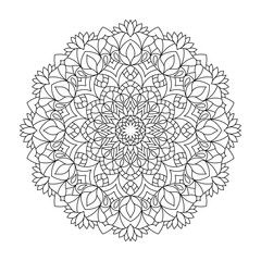 Isolated simple floral mandala. Vector ornamental illustration.
