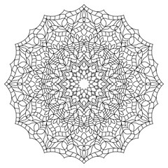 Isolated simple floral mandala. Vector ornamental illustration.