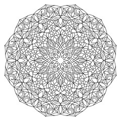 Isolated simple floral mandala. Vector ornamental illustration.