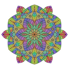 Isolated simple floral mandala. Vector ornamental illustration.