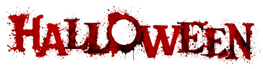 Halloween Watercolour Blood Splash Logo Letters Transparent Background