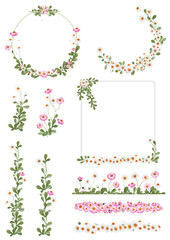 Daisy - Gänseblümchen, Aquarell Illustration watercolor Clipart Blume Hochzeit Flower handmadecards kartengestaltung Muster pattern