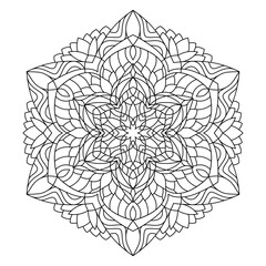 Isolated simple floral mandala. Vector ornamental illustration.