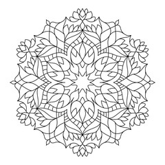Fototapeta premium Isolated simple floral mandala. Vector ornamental illustration.