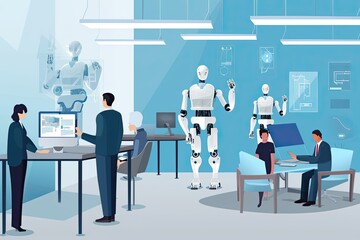 AI chat bot chat with businessman, smart solution to solving business task