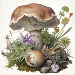 mushrooms in a basket