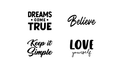 Inspirational and motivational quotes. Calligraphic lettering inspiring phrases. Handwriting positive mentality messages.