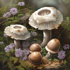 mushrooms in the forest
