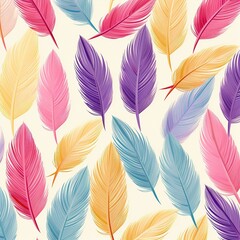 Simple feathers small size, basic pattern textured background, colorfull small pattern With Generative AI