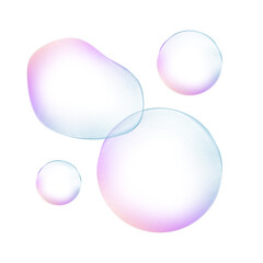 Bubbles illustration, graphic abstract soap bubble clipart. Trendy graphics