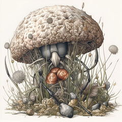 mushrooms in a basket