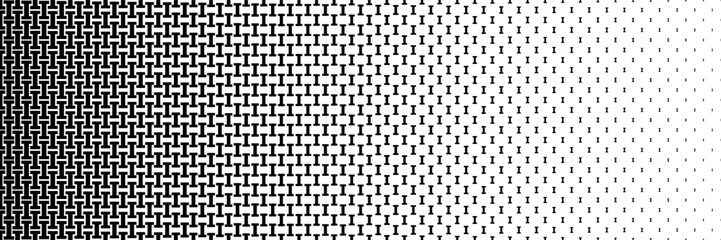 Fototapeta premium horizontal black halftone of capital letter I design for pattern and background.