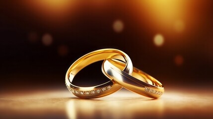 Illustration of two wedding rings on a table, symbolizing love and commitment